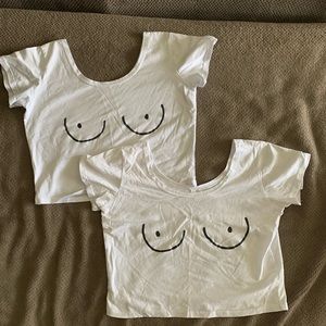 Set of 2 boobie crop top
